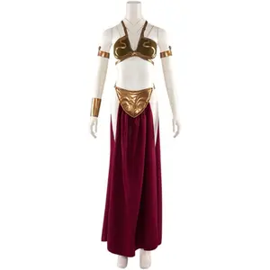 Women‘s Princess Leia Costume Dress Gold Bikini Sexy Lingerie Belly Dancer Set