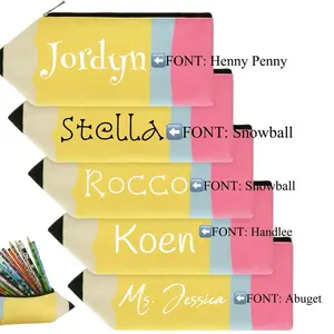 Pencil case / zip pouch for school supplies (personalized)