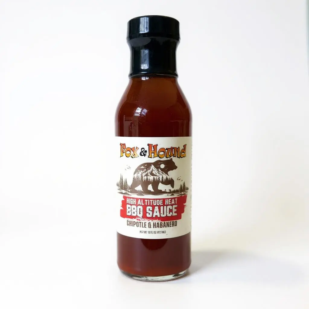 High Altitude Heat BBQ Sauce – 16oz Award-Winning Chipotle & Habanero BBQ Sauce for Ribs, Wings, Chicken, Tri-Tip, Pork & Burgers | Fox & Hound ️