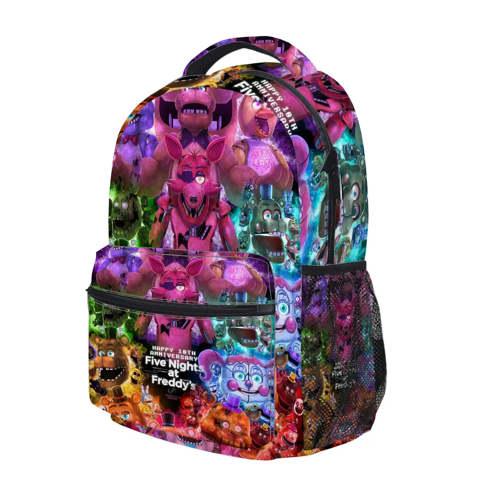 five nights at freddy's Y2K Fashion School Backpack for Teen Girls, Cute Cartoon Aesthetic Student Bookbag with Padded Shoulder Straps, Large Capacity Casual Daypack and Travel Bag for Kids L-195