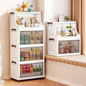 Foldable Storage Cabinet for Snacks & Toys, Modern Classic Design, Ideal for Kitchen & Living Room Organization