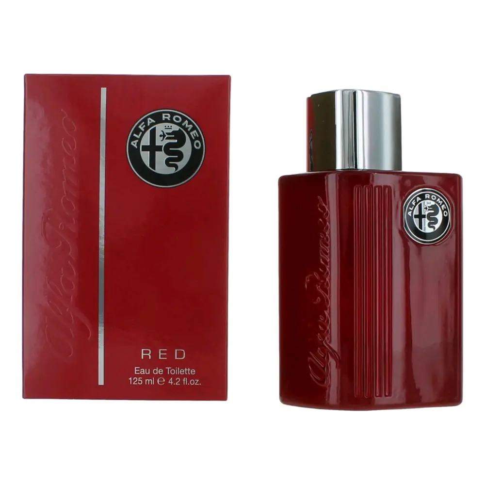 Alfa Romeo Red by Alfa Romeo, 4.2 oz EDT Spray for Men, Pineapple, Amber, Sensual Amber Men's Fragrance, Spiced Amber Men's Fragrance