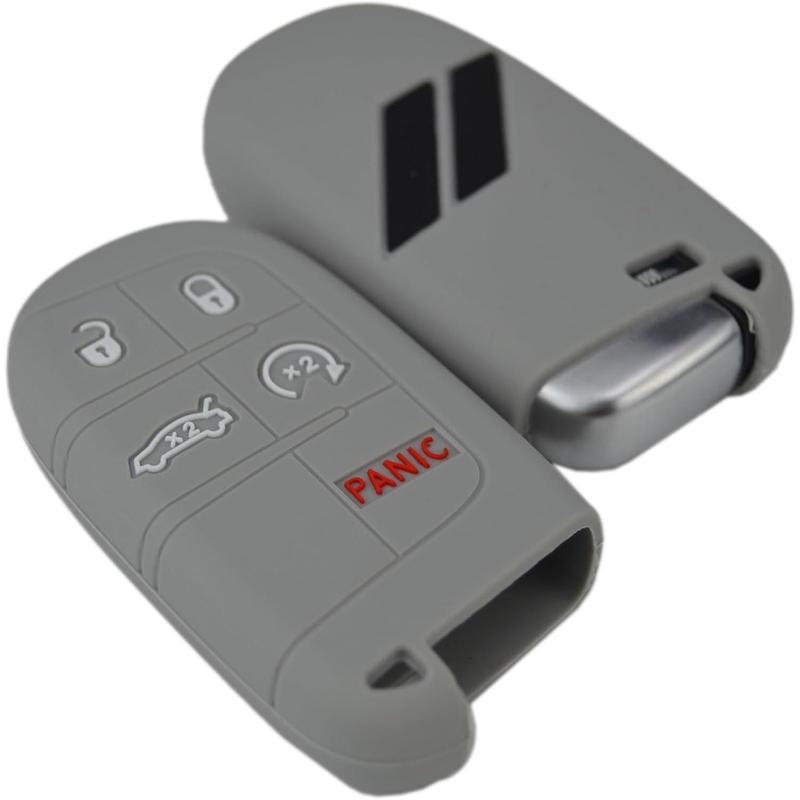 // Slash Silicone Key Fob Cover Case Protector for Dodge Charger Challenger SRT Hornet R/T Dart Durango Journey Replacement Remote Keyless 5 Buttons Key Fob Case Accessories