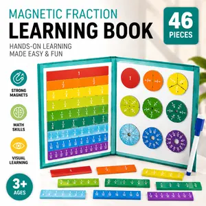 Magnetic Fraction Educational Puzzle,Magnetic Fraction Tiles & Fraction Circles Set,Math Manipulatives for Elementary School,Montessori Fraction Manipulatives LearningToys for Kids Birthday Gifts Summervibes