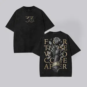 Clair Obscur Expedition 33 Vintage Washed Tee Unisex Heavyweight Cotton T-shirt  Tanktop for Game Fans,Distressed Gold “33” & Red Petal Gamer Tee