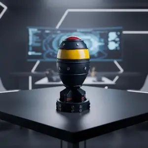 Transparent Bom Desktop Decoration, 3D Openable Resin Rocket Sculpture, Mini Nuclear Bomb Model, Small Storage Box Ornament