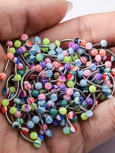 10/20pcs Acrylic Eyebrow Ring Stud Earrings, Colorful Banana Rings, Curved Barbell Ear Cartilage Piercing, Tr Guinea Helix Lip Bar Body Jewelry, Triple Nose Stud, Septum Clicker Ring