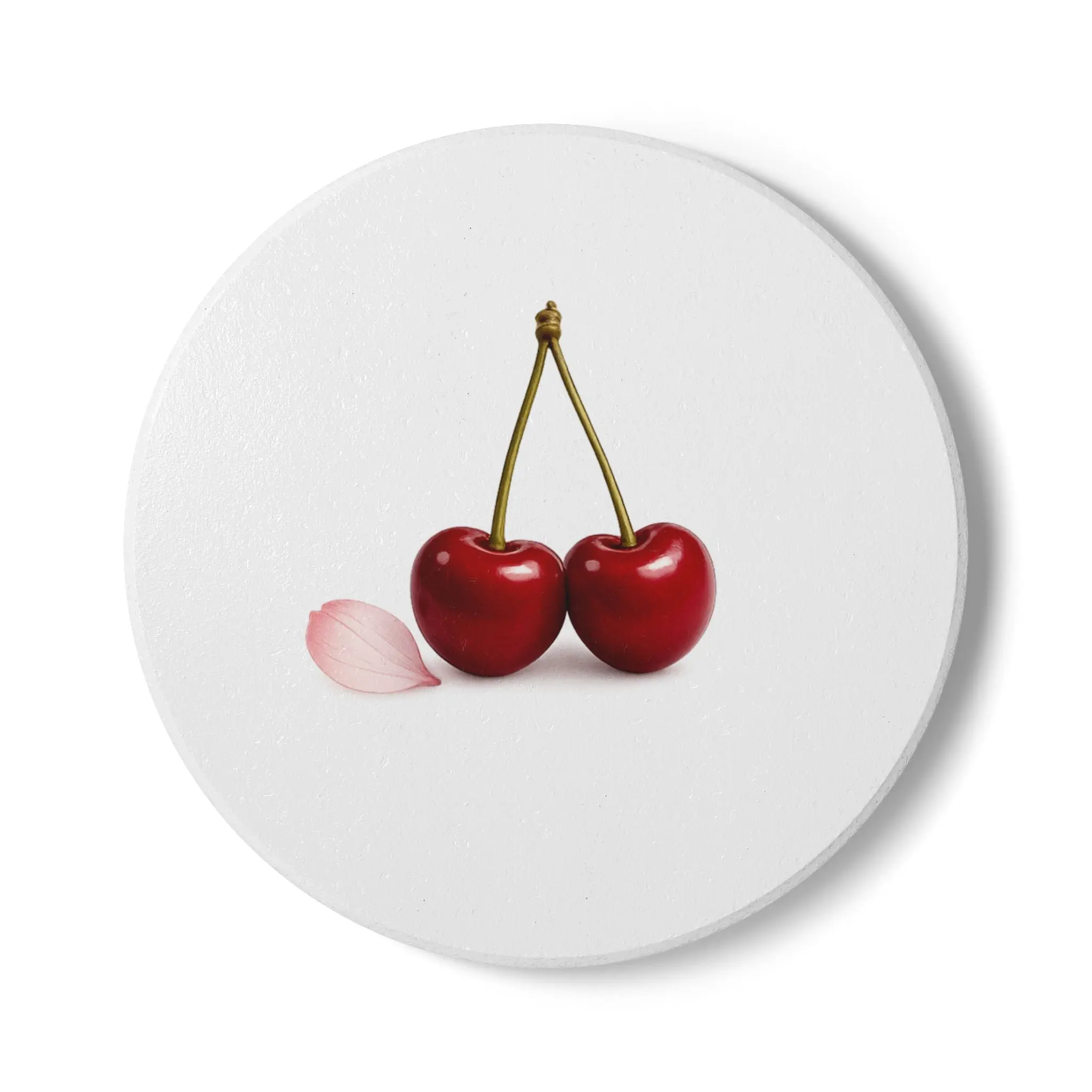 Ceramic Coaster - Printed Round Floral Sakura Design, for Mugs, Tea Cups, Table Top Protection, Kitchenware Tableware Accessory