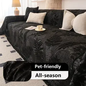 Luxury Plain Sofa Blanket, Thick Cat-Feel Anti-Scratch Full Coverage, High Durability No Shedding, All Seasons Use, Dustproof Sofa Cover, 1 Piece