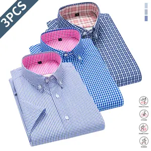 Men’s Striped Button-Up Shirts 3-Pack – Stylish Long Sleeve, Versatile Stripes, Ideal for Spring/Summer