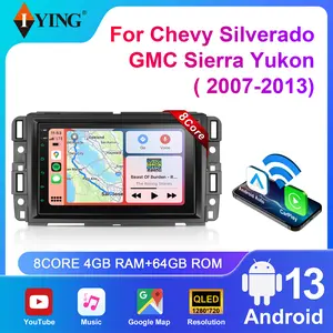 IYING Car Stereo Radio for Chevy Silverado GMC Sierra 2007-2013 with 8 core 7 inch Android 13 Touchscreen support Wireless Carplay Android Auto, 4G+64G/WiFi/FM/DSP/SWC, Bluetooth, GPS Navigation
