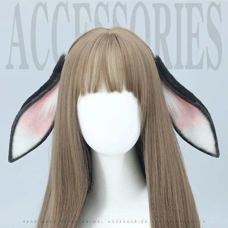 Easter Cute Plush Animal Ear Headband Role Play Prop Rabbit Ears Hair Accessory Handmade Dangle Bunny Hair Band Christmas Halloween Birthday Gift Nightclub Party Costume Party Accessories