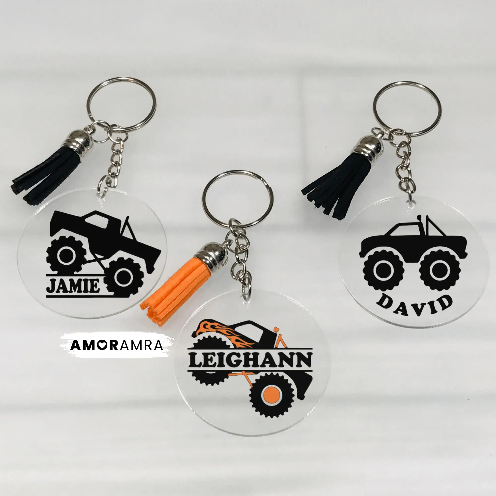 Personalized Monster Truck Keychain, Big Wheel Truck Keychain, Monster Truck Party Favors, Monster Truck for Girls
