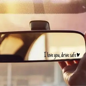 6PCS "I Love You Drive Safe" Car Window Stickers, Simple Text Design Windshield Decals, 11x2cm Vehicle Exterior Decor for Drivers, Car Window Sticker