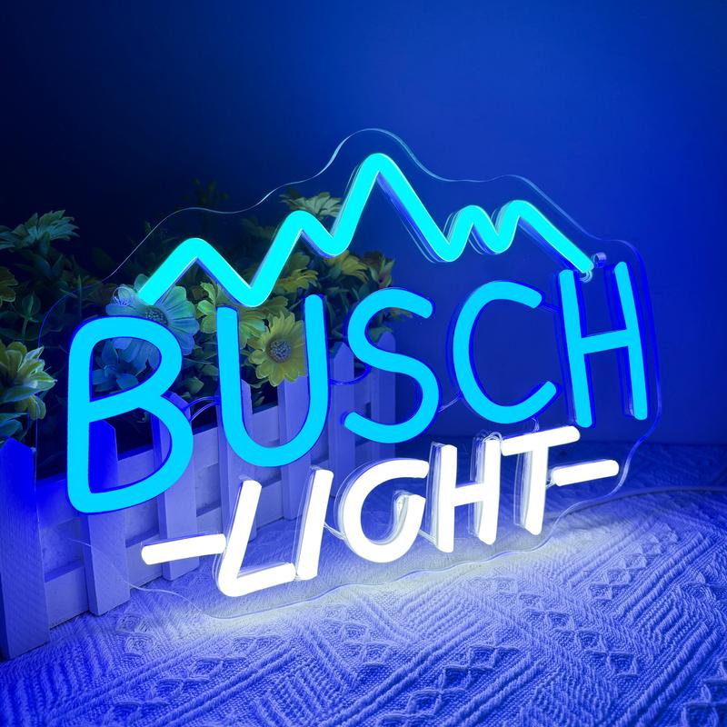 Busch Light Neon Signs for Wall Decor Neon Lights for Bedroom Led Signs Suitable for Man Cave Bar Pub Restaurant Christmas Birthday Party Gift Led Art Wall Decorative Crs Light Bar Sign, 5V Usb Power