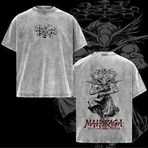 Mahoraga Jujutsu Kaisen Anime Graphic Tee Vintage Washed Shirt Unisex Streetwear Mahoraga Anime Shirt JJK Shirt Divine General Tee Anime Clothing Gift for Anime Lovers Fans
