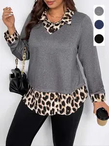 Plus Size Women's Casual Printed Two-Piece Shirt Set, Summer Fashion Top, Comfortable and Stylish, Perfect for Daily Wear