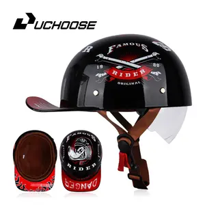 Retro Baseball Cap Style Summer Half Helmet, Protective Gear Motorcycle, Lightweight Breathable Sun Protection with Free Face Towel