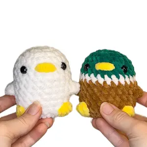 Crochet mini duck plushies, cuddly small duckling, pocket plush amigurimi, anxiety desk pet Stuffed Animal