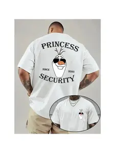 Princess Security T-Shirt for Frozen Fans Men/Women Casual  Short Sleeve Shirt Funny Cartoon Print Tee Top Fashion
