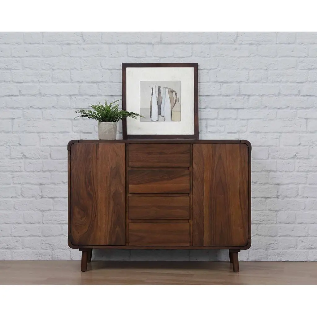 Sunset Trading Mid Century Server | 4 Drawers and 2 Storage Cabinets DLU-MC-SR