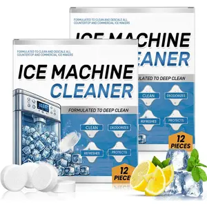 Ice Machine Cleaner Maker Descaler - 24 Clean Tablets for Ice Makers - Bulk 1 Year , Helps Remove Hard Water and Mineral Buildup for -Tasting Ice