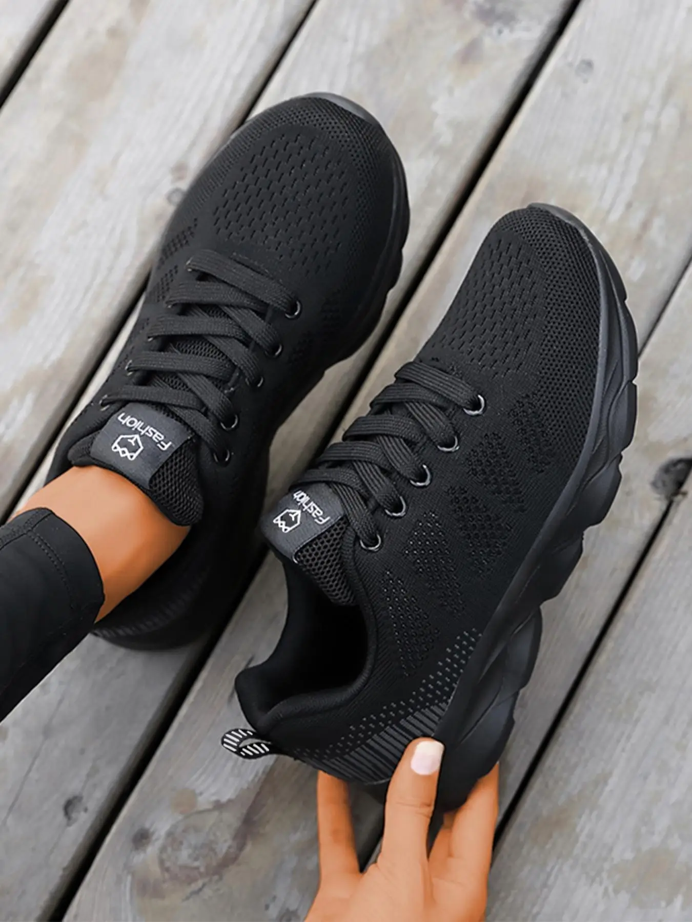 Women's Sportive Plain Color Lace Up Athletic Sneakers, Girls Birthday Gift, Comfort Breathable Trainers, Trendy Mesh Sports Shoes for Women Summer We