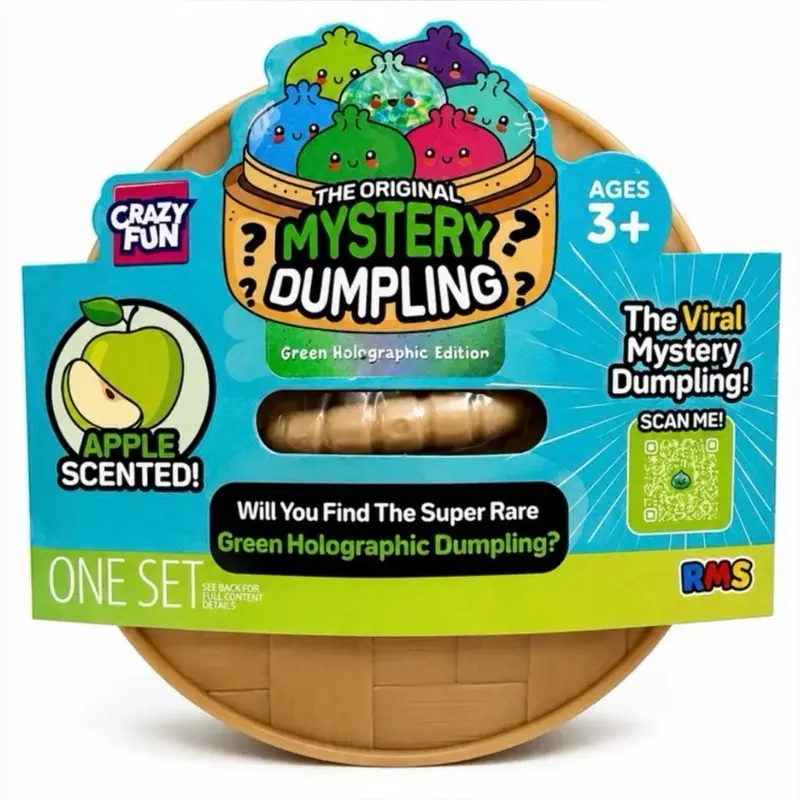 Crazy Fun Mystery Dumpling Squishy - Apple Scented Green Holographic