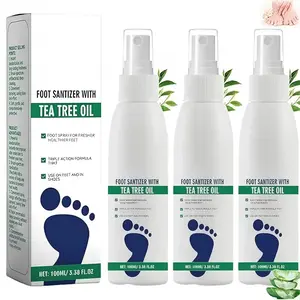 3 bottlesTea Tree Oil Foot Spray - Plantar Moisturizing Deodorant for Odor Control & Dry Feet Care, Natural Foot Sanitizer with Antifungal Properties,Ximonth Clear Foot Sanitizer Spray,for Foot & Shoe Freshness fungal
