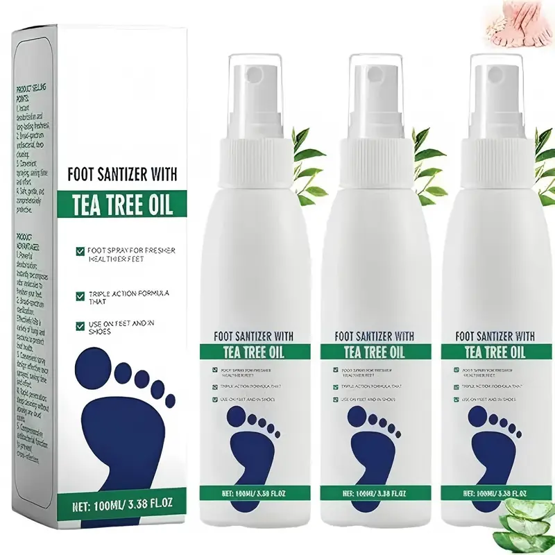Foot Odor Eliminator Spray - Foot Care Product, 72-Hour Long-Lasting Control, Gentle, Sensitive Skin-Friendly, Antibacterial, Anti-Itch, Hydrating, Tea Tree & Oregano Oil for Footwear & Socks (Alcohol, Artificial Color, Chemical Free)