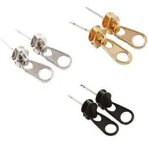 3 Pairs Personality Cool Zipper Metal Stud Earrings for Men Women Vintage Punk Style Earring Women Unique Funny Party Jewelry
