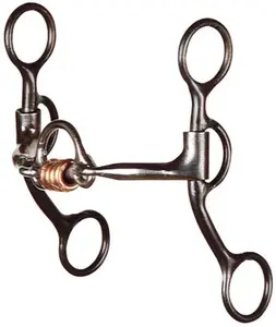 Dutton 3-Piece Snaffle Smooth Bars w/Small Life Saver Short S Calvary Cheek Bit