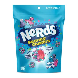Nerds Juicy Gummy Clusters, Strawberry Punch, Juicy And Gummy Candy, 1 Stand Up Bag, For Snacking And Sharing, 7.15 Oz