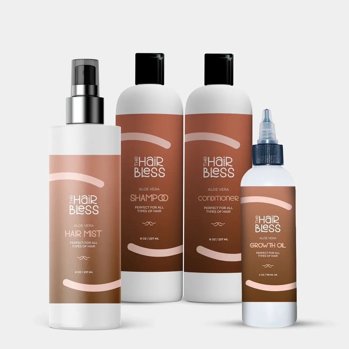 The Hair Bless REVITALIZE & RENEW SUPER SET Organic Shampoo-Conditioner-Nourishing Oil Combo for All Hair Types