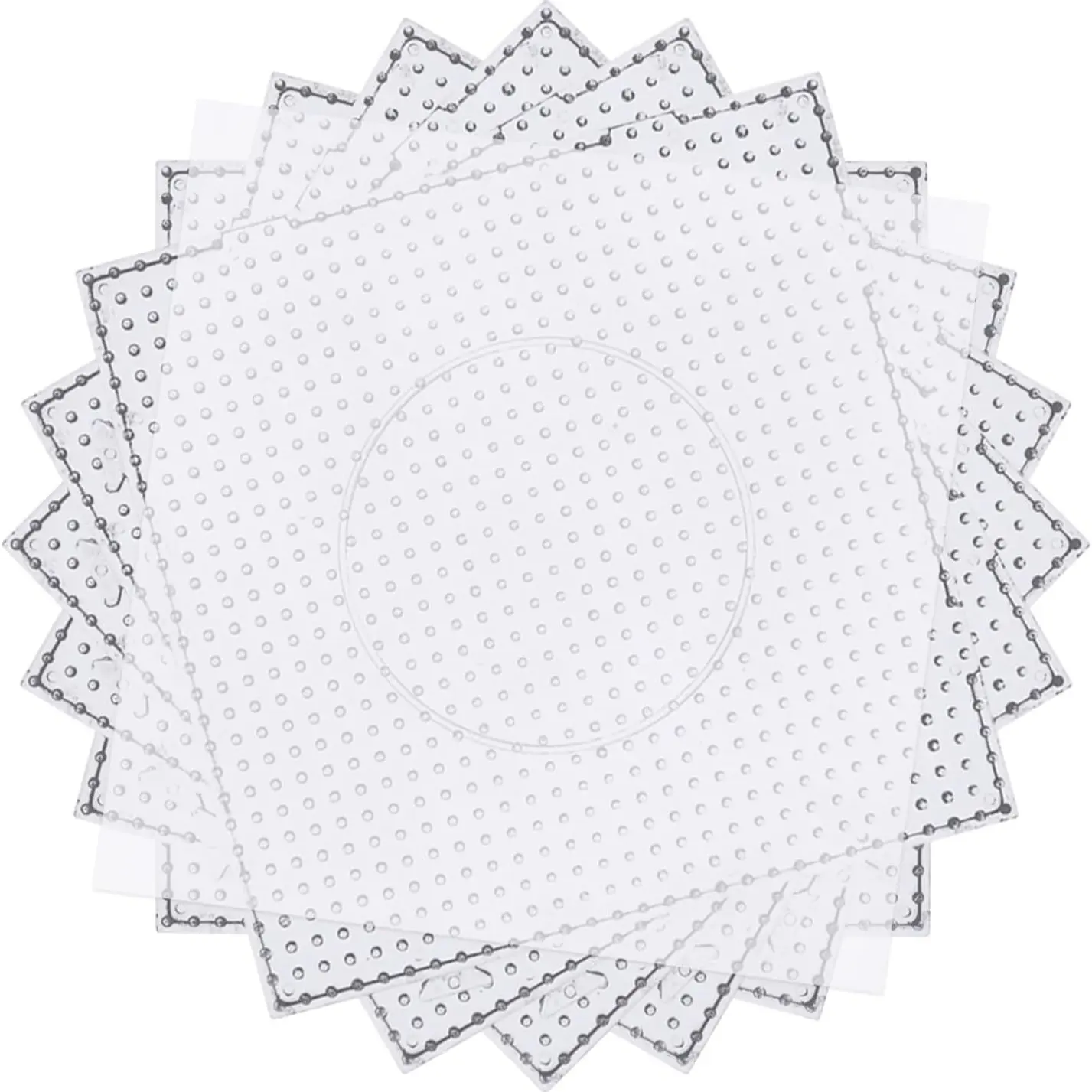 5pcs 5mm Bead Board Kit, Large Transparent Nail Board Set with Gift, Includes 5 Ironing Papers, Plastic Square Bead Board for DIY Crafts