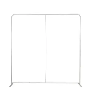 Pillowcase Backdrop Stand in Aluminum 8ft x 8ft – Portable Rounded Corner Tension Fabric Pillowcase Display Stand for Exhibits & Photography