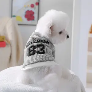 New York Style Two-Piece Dog Sweater Set for Small Dogs, Autumn Fashion Teddy Bichon Pomeranian Clothes, Comfortable Pet Apparel