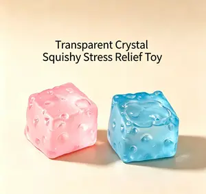 Clear TPR Cheese Maltose Squishy - 7cm Slow Rebound Fidget Toy, Anxiety Relief Sensory Toy for Kids & Adults