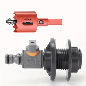 PVC bucket adapter kit, durable rain barrel connectors. Fits EU/US standard hoses, ideal for rain barrels and aquariums. Includes faucet/hose connectors for garden, tank, IBC use