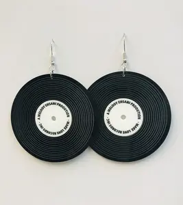 Retro phonograph earrings Vinyl gift