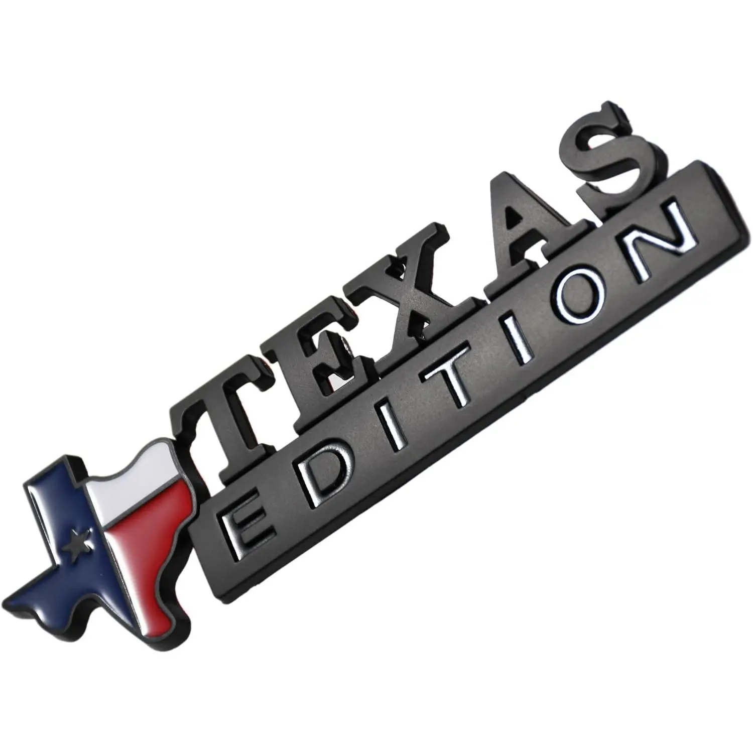 Black TEXAS Edition Emblem,Star Sate Flag Emblem Sticker,Lone Star Badge,Freedom Emblem for Texas