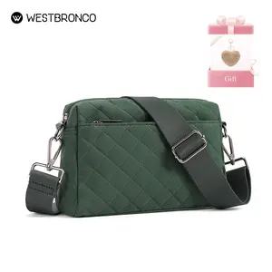 WESTBRONCO Quilted Crossbody Bags for Women 2026 Trendy Small Crossbody Purse Nylon Lightweight Shoulder Handbags with Adjustable Strap Gift for Mom Mother's Day Gift TikTokShopStockUp
