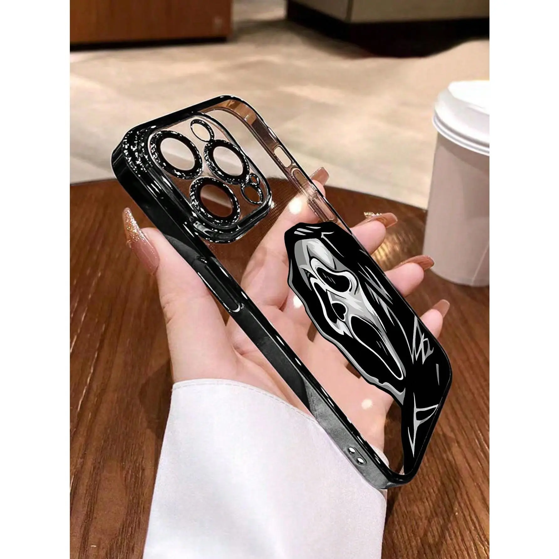 A plated demon/skeleton shockproof TPU phone case, compatible with iPhone 17/16/15/14/13/12/11/X/XS/XS Max, perfect as a holiday gift for friends, family, or yourself., Cover, Accessories, Casing, Protection