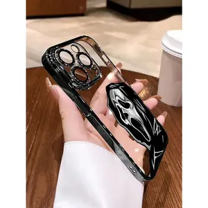 A plated demon/skeleton shockproof TPU phone case, compatible with iPhone 17/16/15/14/13/12/11/X/XS/XS Max, perfect as a holiday gift for friends, family, or yourself.