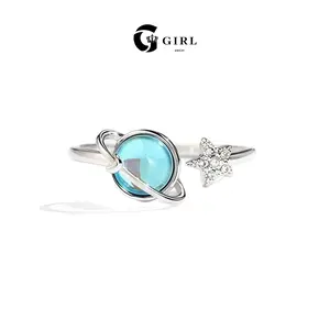 GGIRL To My Daughter Fidget Ring Anxiety Meditation Ring for Women Star And Moon Rotatable Ring Holiday Haul Gift For The Daughter Witchy Jewelry Fashion Jewelry Gift for Holiday Haul Christmas Birthdays Anniversaries