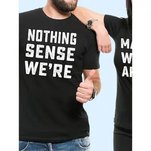 His & Hers 'Nothing Makes Sense When We're Apart' Matching Tees - Casual Cotton Short-Sleeve Tops for Couples - Perfect Boyfriend, Girlfriend, Husband, Wife Gift - Machine Washable