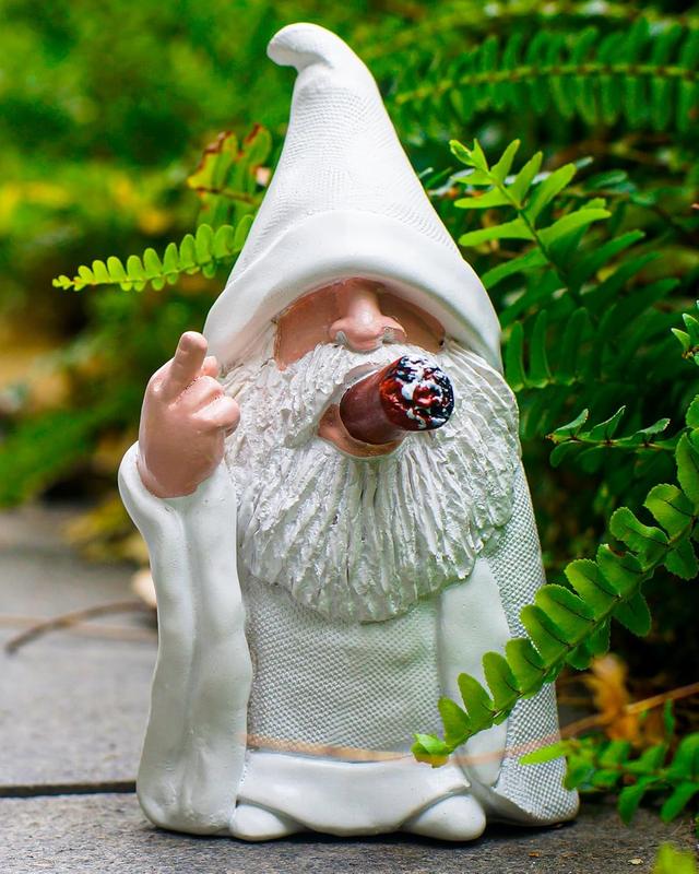 Funny Garden Gnomes, 5.9 Inch Pipe Garden Gnome, Naughty Gnomes Decorations for Home Outdoor Patio Lawn Yard Garden Statues Decor Halloween Housewarming Easter for Man