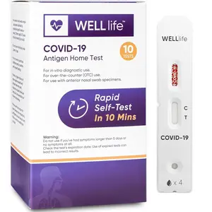WELL Life Covid-19 Antigen Home Test, 1 Pack, 10 Tests, Covid Home Test FDA Authorised OTC at-Home Test Kit Result in 11 Minutes Non Invasive