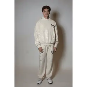 Twinkle Sand Rhinestone Hoodie Relaxed Track Set