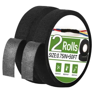 2 Rolls Fabric Tape,3/4 Inch x 50FT Wire Loom Tape, High Temp Wire Cable Loom Self Adhesive Fabric Tape for Automotive Engine Harness Wrap Protection